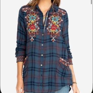 Johnny Was Workshop Talline Painters Smock Tunic Shirt